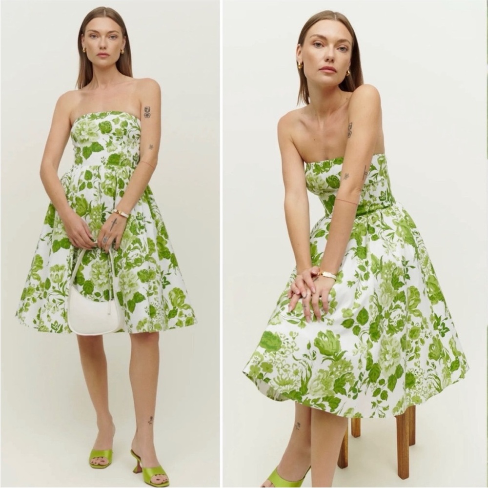 Reformation Buttercup Rialto Green Dress, size 6